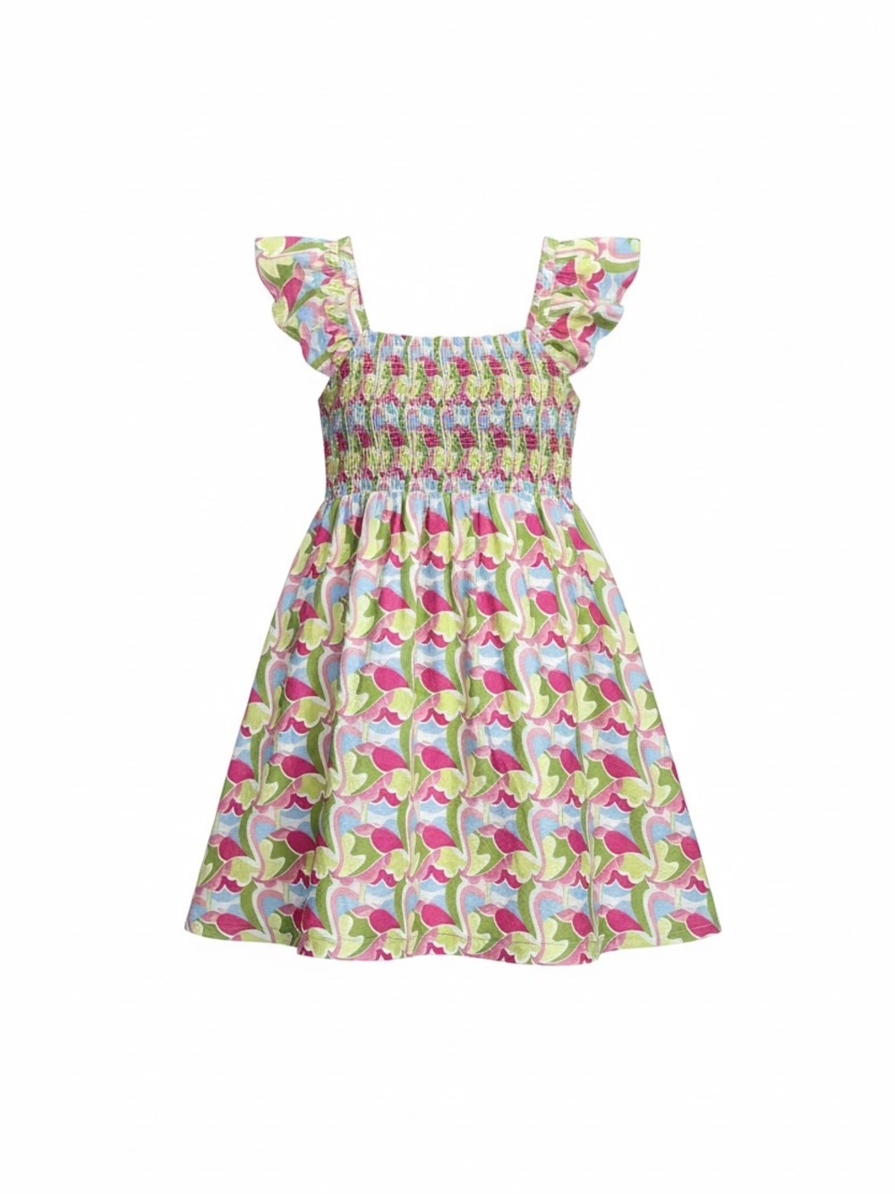 Ladies Michelle McDowell Smocked Summer Skirt in Pink, Green & Blue
